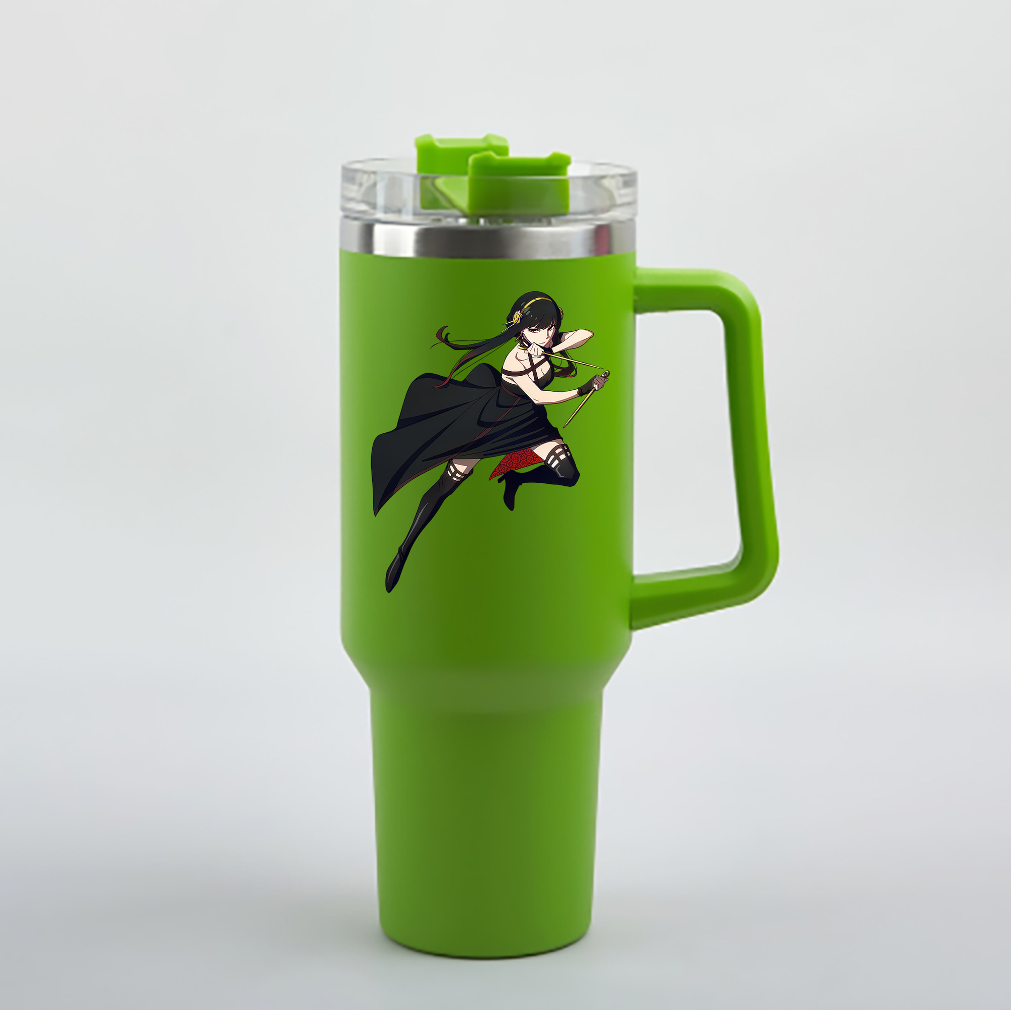（画像用） SPY×FAMILY间谍家家酒 1200mL車用タンブラー - クリスタルステッカー（プラスチックストロー付き）